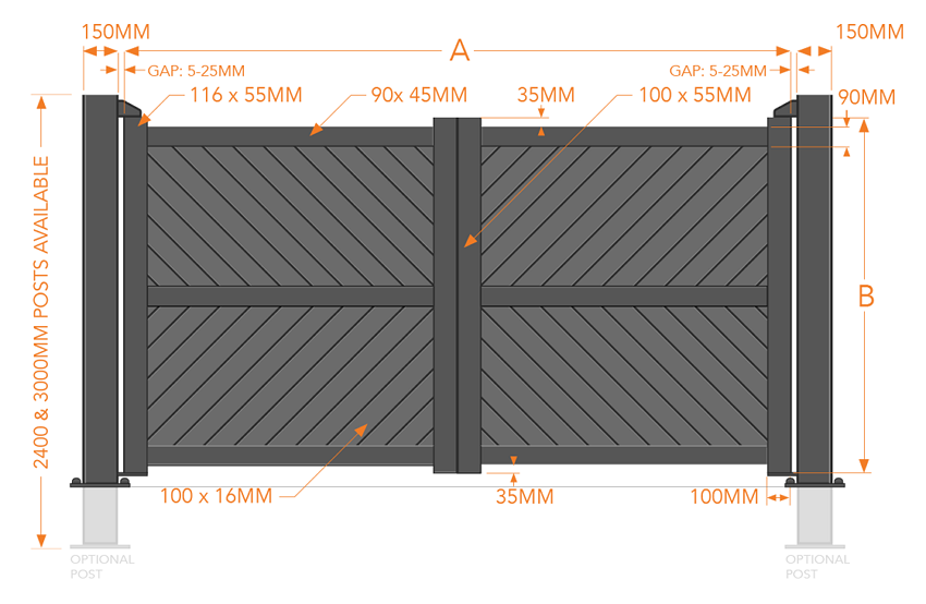 RMG 003DG Aluminium Driveway Gate